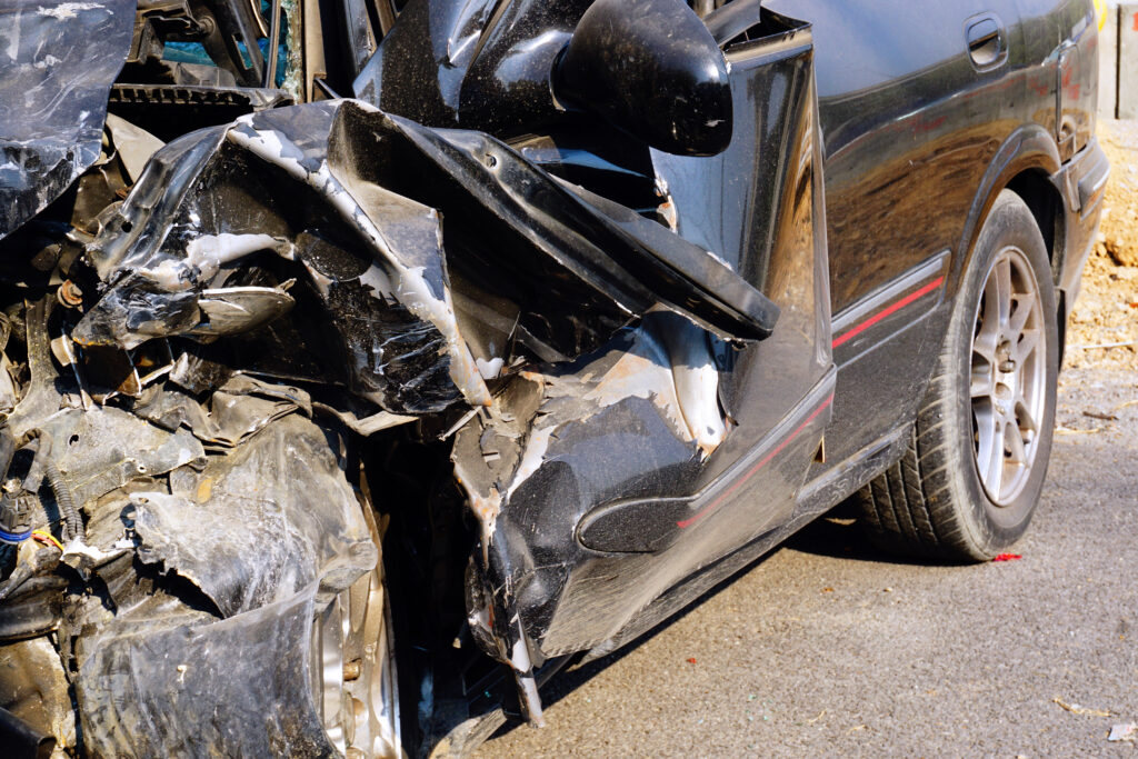 a car damaged after a car accident