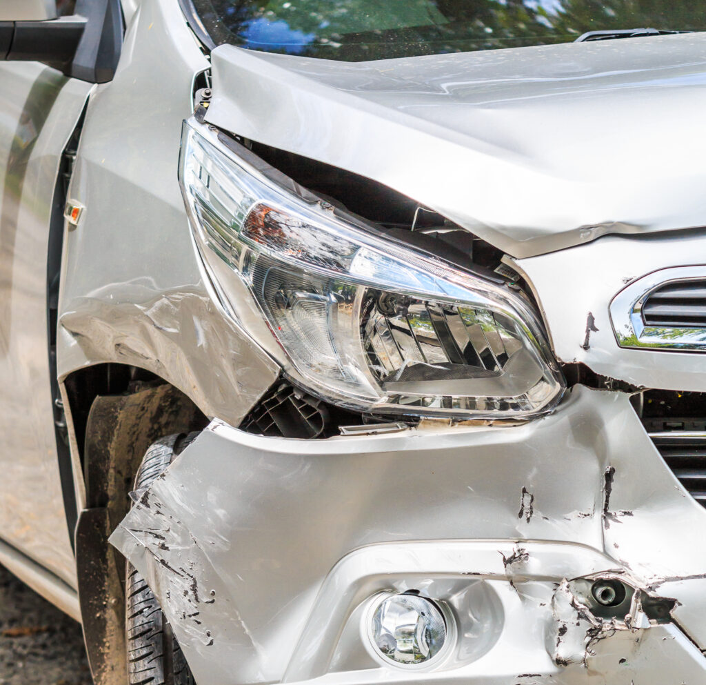 a damaged car in Miami, FL